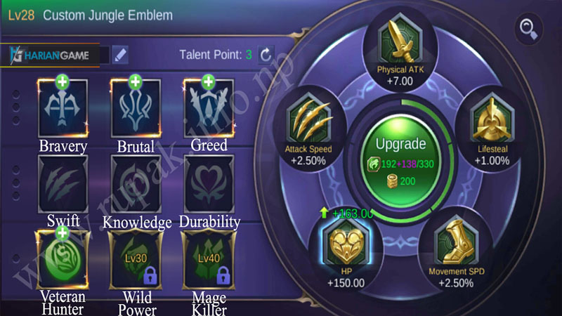 Mobile Legends Mengupdate Jungle Emblem Agar Bisa Digunakan Oleh Mage